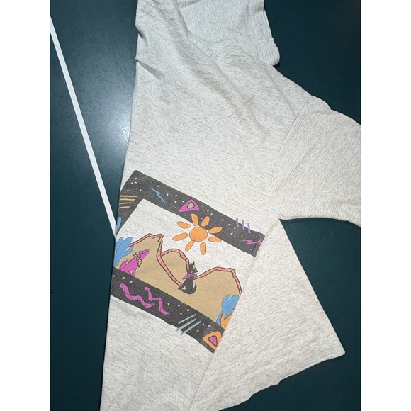 Vtg 90s Arizona Wolf Abstract Art T Shirt Large Wrap Around Single Stitch 80s - Picture 10 of 13